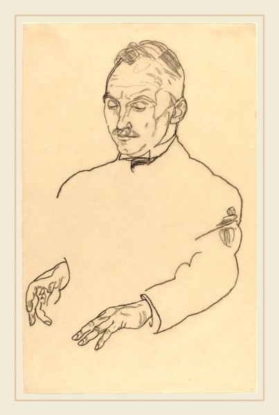 Egon Schiele, Dr. Koller, Austrian, 1890-1918, c. 1918, charcoal on japan paper