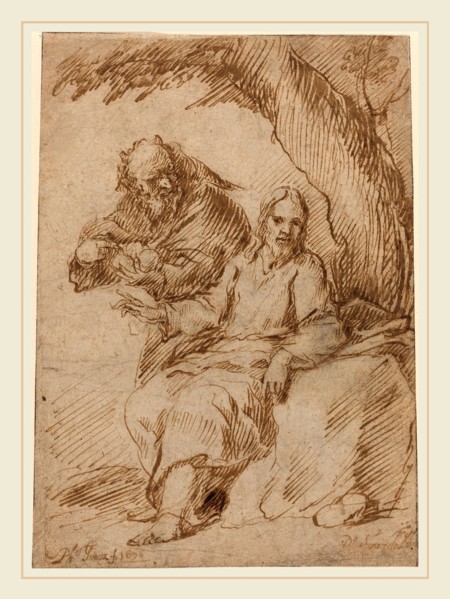 Felipe Gomez de Valencia (Spanish, c. 1634-1694), The Temptation of Christ in the Desert, probably