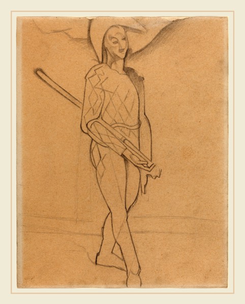 Juan Gris after Paul Cézanne, Harlequin, Spanish, 1887-1927, 1916, graphite on wove paper