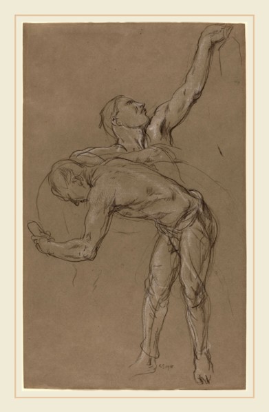 Charles Hazelwood Shannon, Two Male Figures: Study for "The Good Samaritan", British, 1863-1937,
