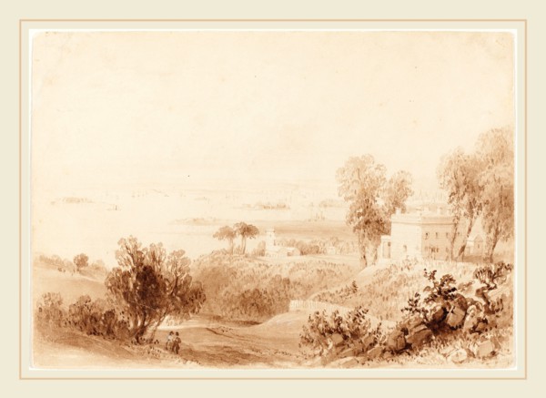 William Henry Bartlett, British (1809-1854), Gowanus Heights, Brooklyn, c. 1836-1837, brush and