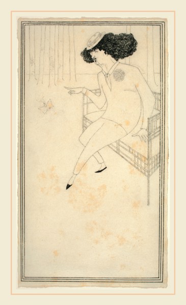 Aubrey Beardsley, British (1872-1898), Caricature of J.M. Whistler, pen and black ink on wove paper