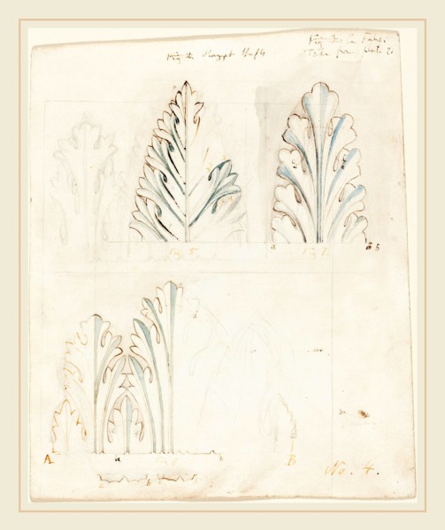 John Ruskin, British (8 February 1819-20 January 1900), Ornamental Study with Acanthus Motif for