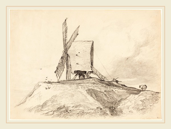 Attributed to John Sell Cotman, British (1782-1842), Eye Mill in Suffolk, graphite on wove paper