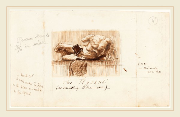 George Du Maurier, British (1834-1896), The Ilyssus!, 1880, pen and brown ink over graphite with