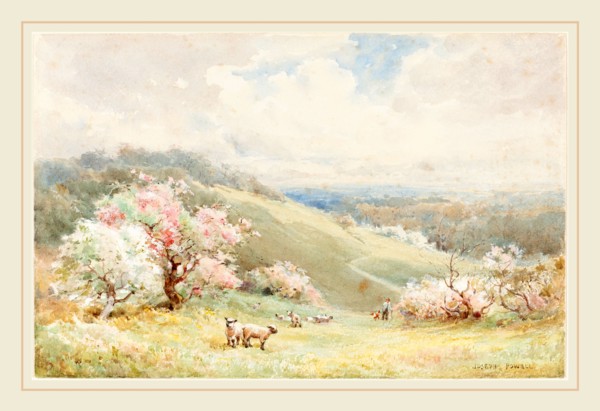 Joseph Rubens Powell, British (active 1835-1871), Spring, watercolor and gouache over graphite on