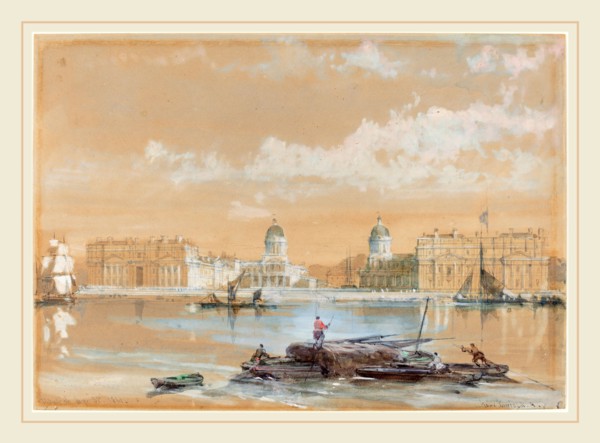 David Roberts (Scottish, 1796-1864), The Naval College from the River at Greenwich, 1861,