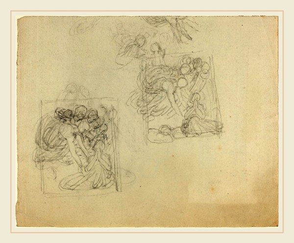 John Flaxman, British (1755-1826), Sheet of Studies [recto and verso], graphite