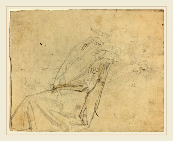 John Flaxman, British (1755-1826), Sheet of Studies [recto and verso], graphite