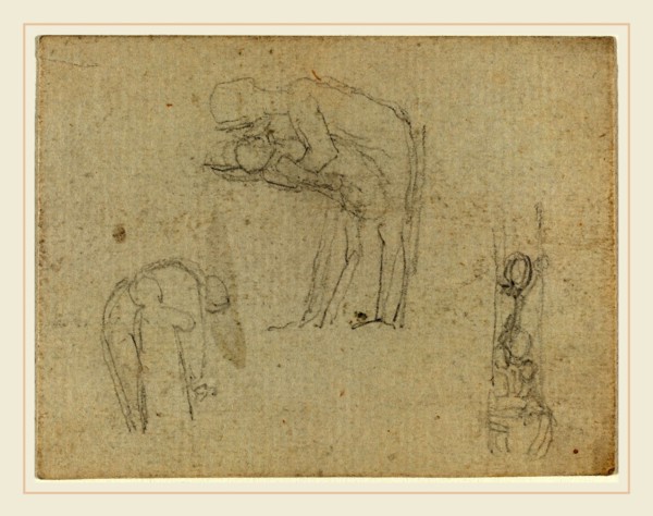 John Flaxman, British (1755-1826), Three Groups of Figures, graphite