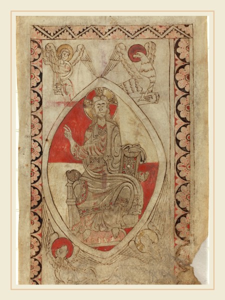 French 12th Century, Christ in Majesty [recto], early 12th century, miniature on vellum