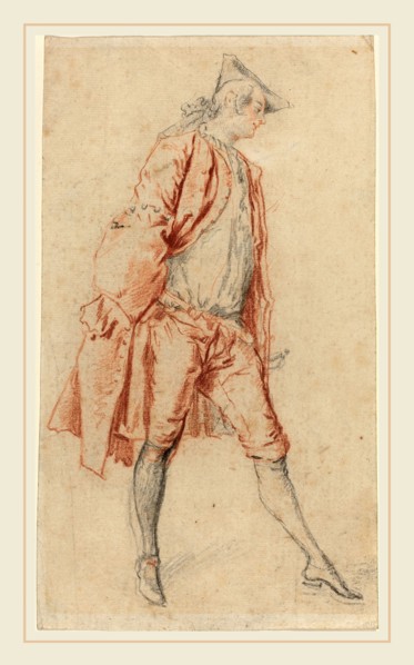 Jacques André Portail, French (1695-1759), A French Gentleman Standing, black and red chalk on laid