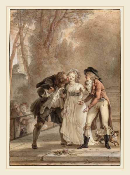 Jacques Louis FranÃ§ois Touzé, French (1747-1807), Loaned Kiss, in or before 1795, pen and black