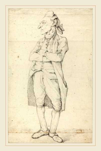 FranÃ§ois-André Vincent, French (1746-1816), A Gentleman Standing with His Arms Crossed, black