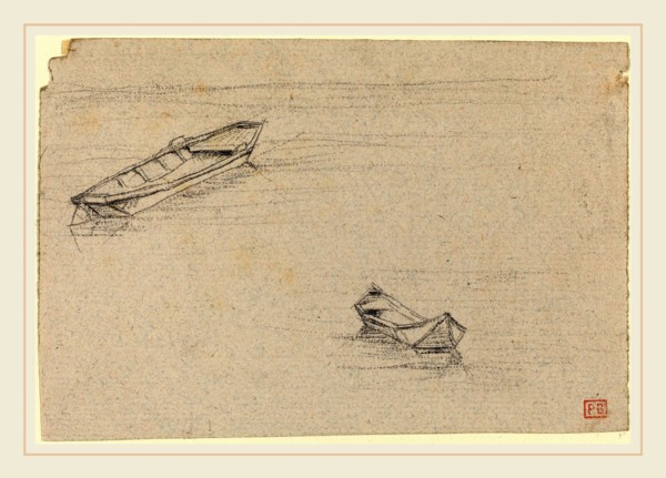 Charles Meryon, French (1821-1868), Two Boats for "L'Abside de Notre-Dame de Paris", probably c.