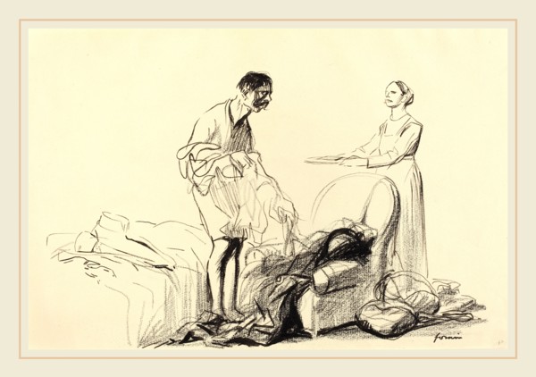 Jean-Louis Forain, Discharged from Military Service, French, 1852-1931, c. 1914-1919, brush and