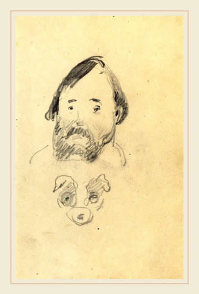 Paul Gauguin, French (1848-1903), Head of a Bearded Man with a Head of a Dog [recto], 1884-1888,