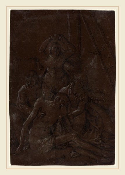Hans Baldung Grien, German (1484-1485-1545), The Lamentation, c. 1515, brush and black ink,