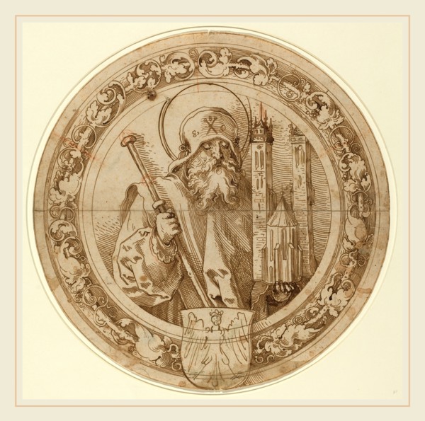 Sebald Beham, German (1500-1550), Saint Sebald Carrying the Model of His Church in Nuremberg, c.