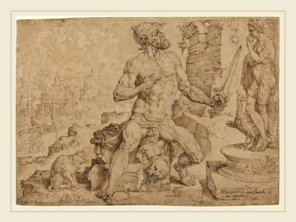Maerten van Heemskerck (Netherlandish, 1498-1574), Simeon the Patriarch, 1549, pen and brown ink