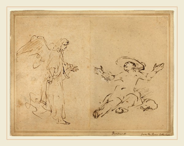Rembrandt van Rijn, Dutch (1606-1669), Hagar Seated at the Fountain, 1654-1655, pen and brown ink