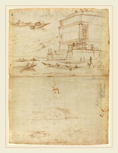 Gaspar van Wittel, Dutch (1652-1653-1736), Studies of Lago Maggiore and and the Entrance to a