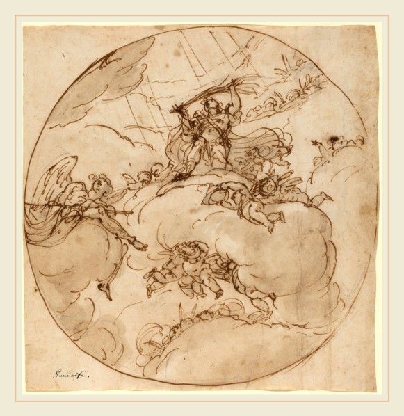 Ubaldo Gandolfi, Italian (1728-1781), The Apotheosis of San Vitale, 1781, pen and brown ink with