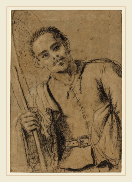 Giovanni Francesco Barbieri, called Guercino, Italian (1591-1666), A Grain Merchant, c. 1620, black