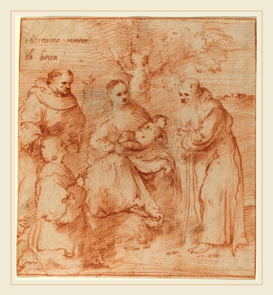 Girolamo Romanino, Italian (1484-1487),c. 1560, The Madonna and Child with Saint Anthony Abbot and