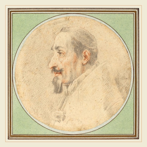 Andrea Sacchi, Italian (1599-1661), Pope Alexander VII, black and red chalk on laid paper