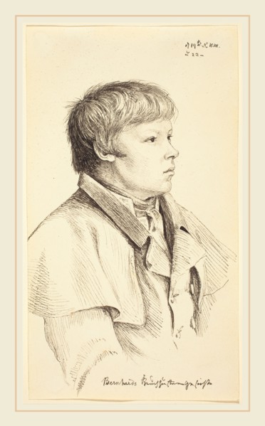 Gerhard Wilhelm von Reutern (Russian, 1794-1865), Bernhard's Whooping Cough Face, pen and gray ink