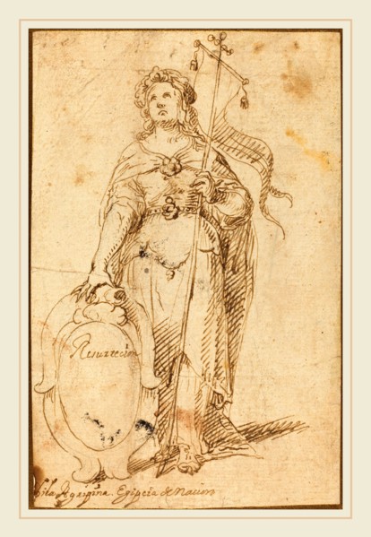 Spanish 17th Century, Egyptian Sibyl, pen and brown ink on laid paper