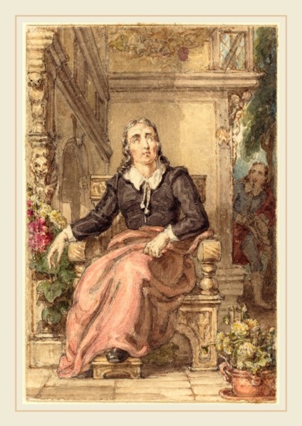 Thomas Stothard, British (1755-1834), The Blind Milton, watercolor with pen and black ink over