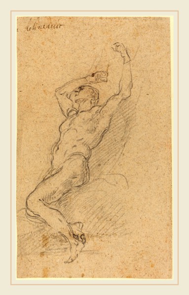 Francesco Solimena, Italian (1657-1747), Marsyas, black chalk on laid paper