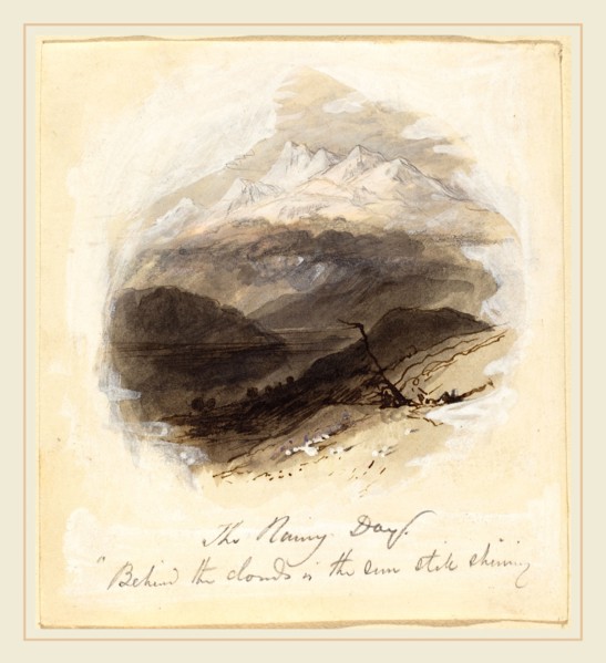 Myles Birket Foster, British (1825-1899), Illustration for Longfellow's "Rainy Day", 1850s, pen and