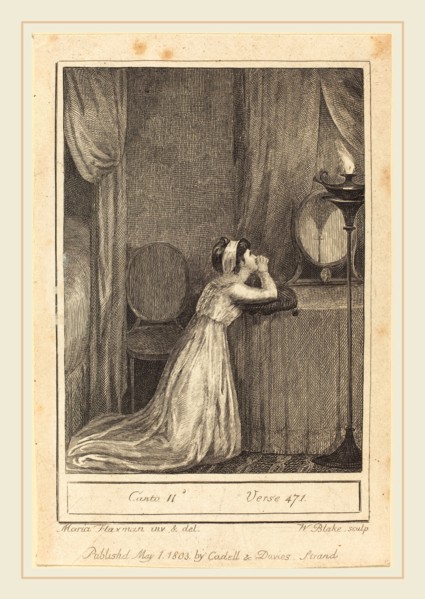 William Blake after Mary Ann Flaxman, British (1757-1827), Canto II, Verse 471, 1803, engraving