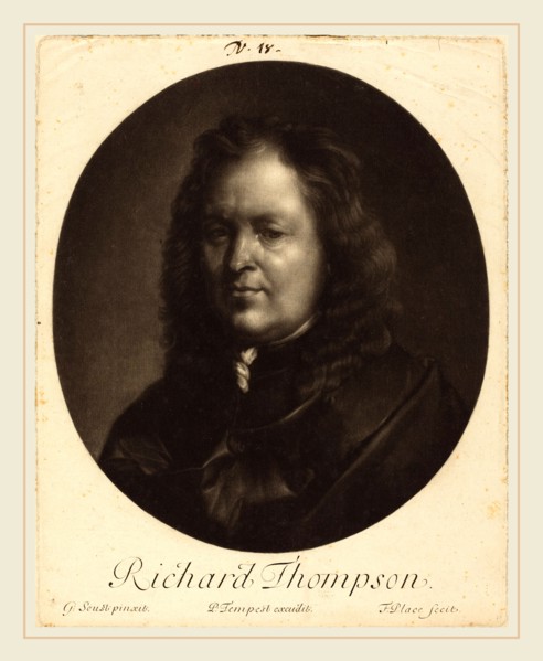 Francis Place after Gerard Soest,English, (1647-1728), Richard Tompson, c. 1680, mezzotint on laid