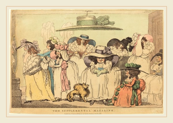 Thomas Rowlandson, British (1756-1827), The Supplemental Magazine, 1786, hand-colored etching