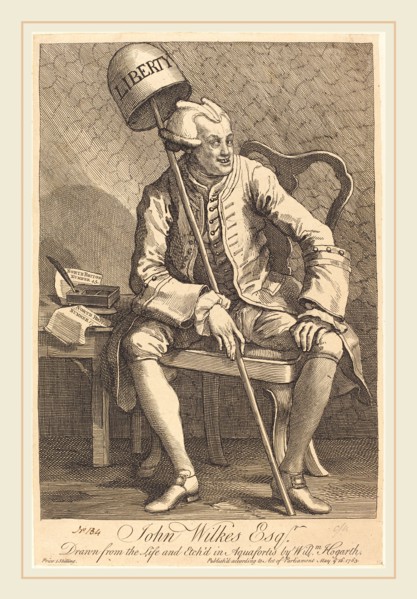 William Hogarth,English, (1697-1764), John Wilkes Esq., 1763, etching