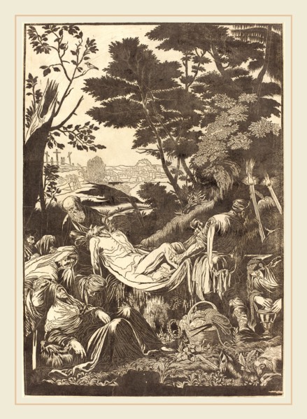 John Baptist Jackson after Jacopo Bassano,English, (1701-c. 1780), The Entombment [recto], 1739,
