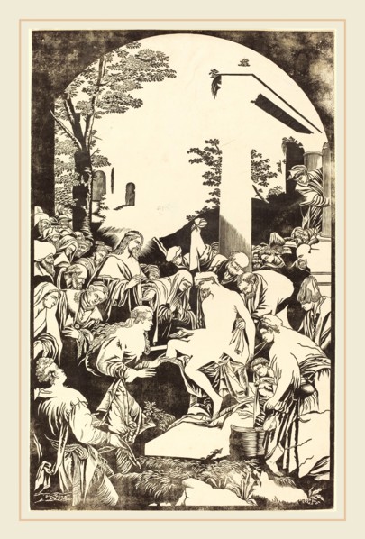 John Baptist Jackson after Leandro Bassano,English, (1701-c. 1780), The Raising of Lazarus, 1742,