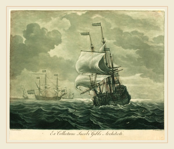Elisha Kirkall after Willem van de Velde the Elder,English, (c. 1682-1742), Shipping Scene from the