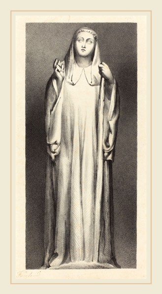 William Fairland after John Flaxman, British (active c. 1828), Figure from Peterborough Cathedral,