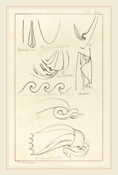 Maria Denman after John Flaxman, British (active 1812), Drapery, published 1829, lithograph [proof