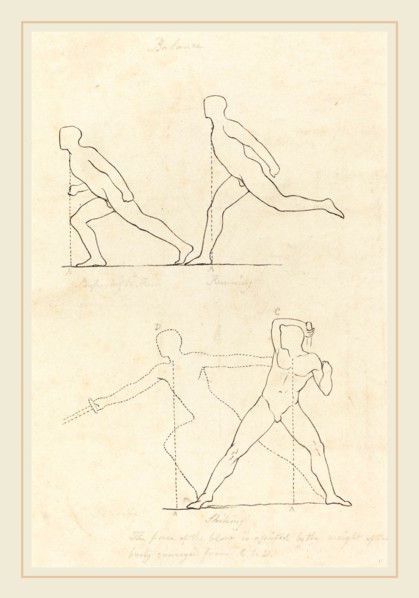 George Scharf after John Flaxman, German (1788-1860), Preparing to Run; Running; Striking,
