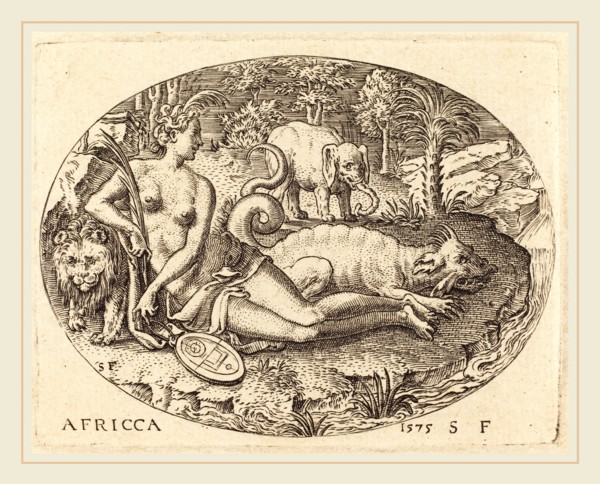 Etienne Delaune, French (1518-1519-1583), Africa, 1575, engraving