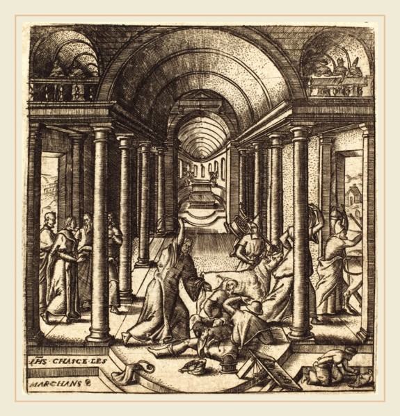 Léonard Gaultier, French (1561-1641), Christ Driving the Money Changers from the Temple, probably c