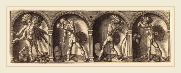 Master AD, French (active c. 1600), Les divers pourtraicts et figures XI, c. 1600, engraving