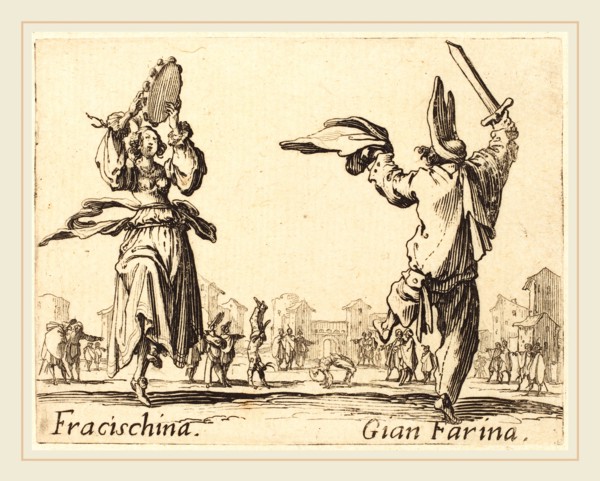 Jacques Callot, French (1592-1635), Fracischina and Gian Farina, c. 1622, etching