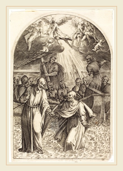 Jacques Callot, French (1592-1635), Christ Walking on the Water [second plate], 1608-1611,